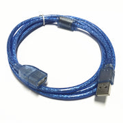 Şəffaf mavi 2.0 USB uzatma məlumat kabeli kişidən qadına USB uzatma kabeli 1.5/3/5/10 metr