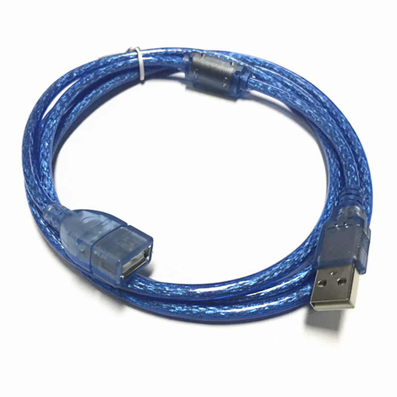 Şəffaf mavi 2.0 USB uzatma məlumat kabeli kişidən qadına USB uzatma kabeli 1.5/3/5/10 metr