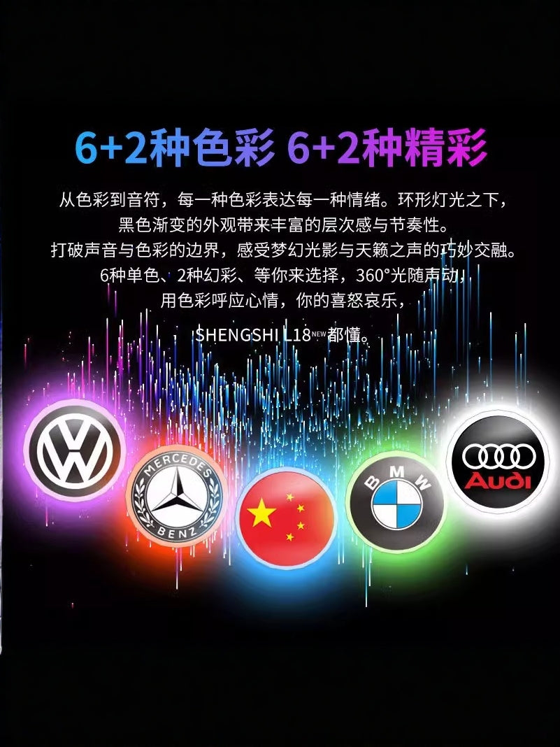 Avtomobilin ətraf işıqlandırması, simsiz USB avtomobil salonu üçün LED nəfəs alan işıq, dekorativ yeddi rəngli gecə işığı.