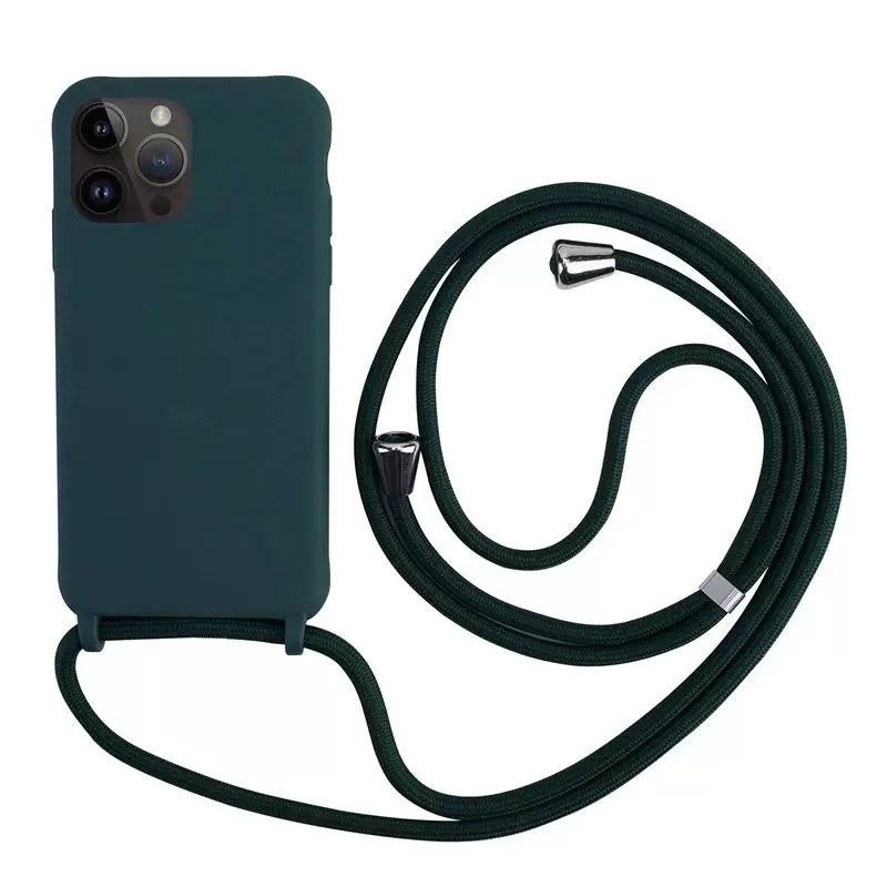 iPhone 15 14 üçün Çarpaz Boyunbağı Lanyard Kordon Telefon Qabı