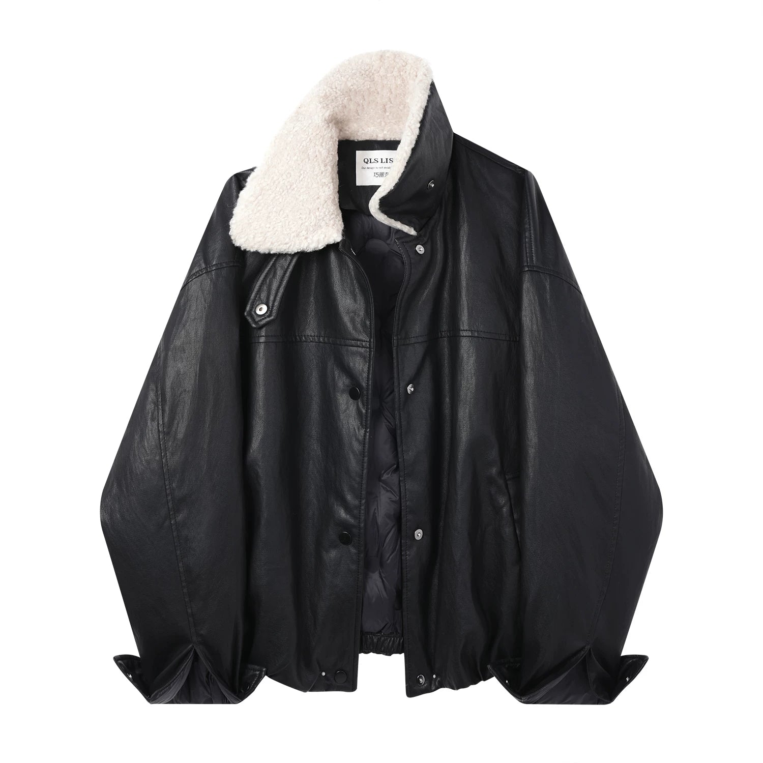 Cholisa Motosiklet Dəri Gödəkçəsi 2025 Yeni Payız və Qış Qalınlaşdırılmış, Yuyulmayan PU Dəri Qara İsti Aşağı Gödəkçə Qadınlar üçün