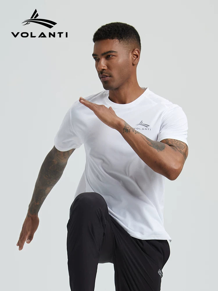 Volanti Volanti Kişi Tez Quruyan T-shirt Yüngül Gündəlik İdman Qısaqol Yumşaq Nəfəs Alıcı Yay Yarımqol