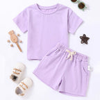 2024 Uşaq Bərk Geyim Dəstləri Yay Təsadüfi Qısa Qol + El