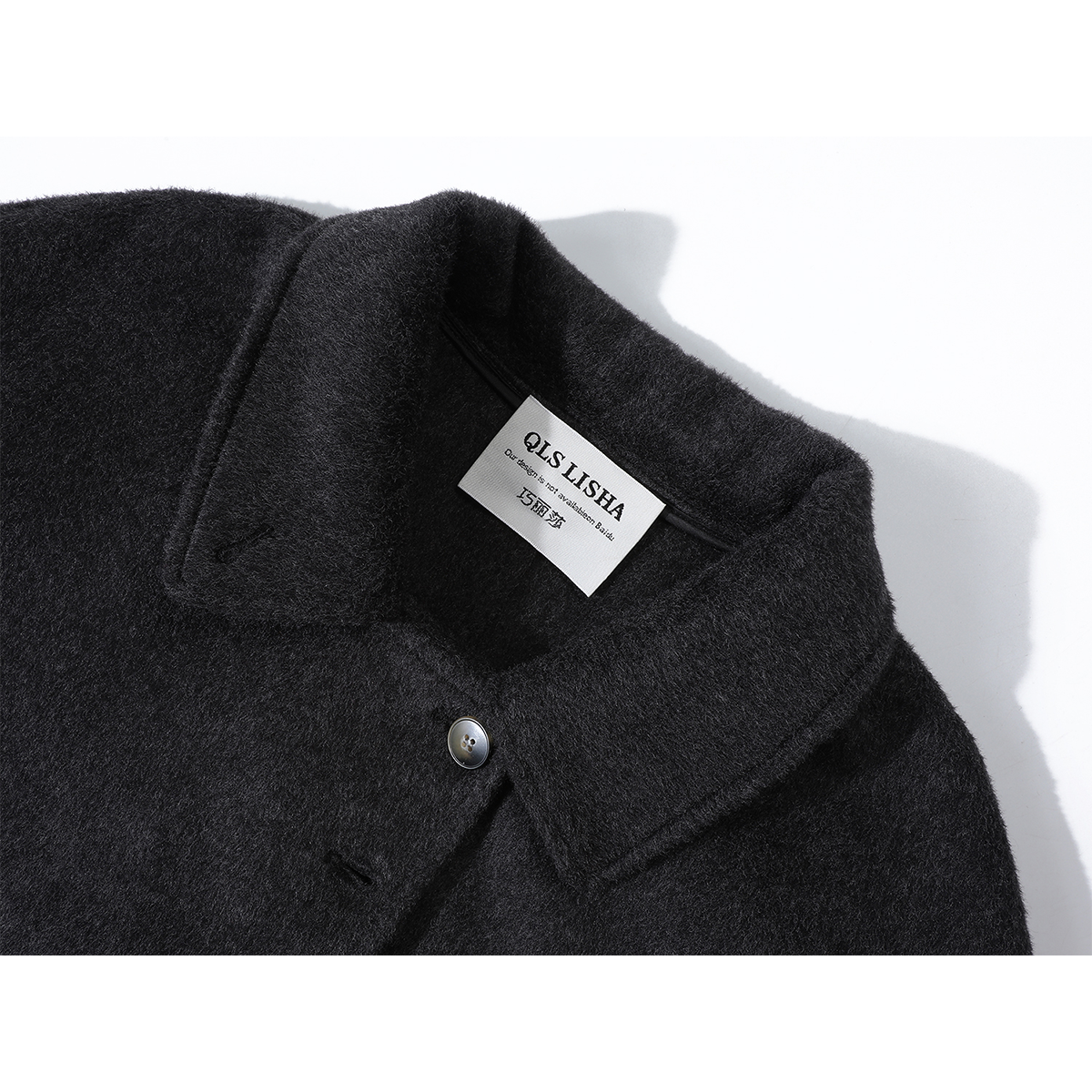 Chorissa Tünd Boz Yun Palto, Payız/Qış İkiüzlü Yun Palto, Qadınlar üçün Orta Uzunluqlu, Hepburn Stilində, Yüksək Səviyyəli Zəriflik Trench Palto