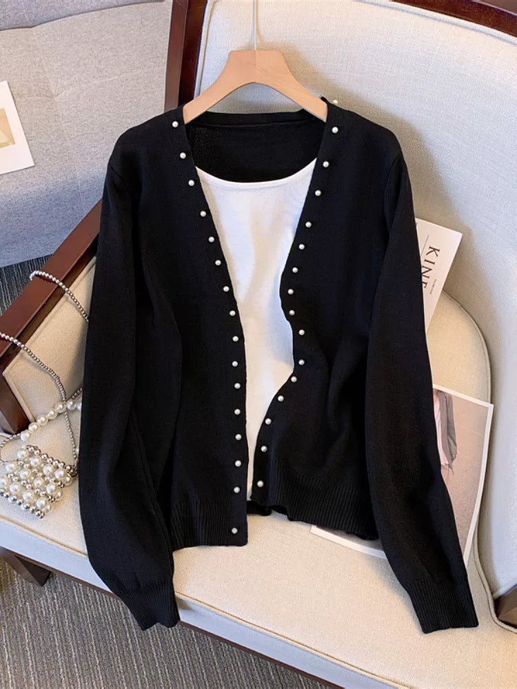 Böyük Ölçülü Qadın Geyimləri 2025 Payız Yeni Gəlişi: Super Arıqladıcı, Piy və Qarın nahiyəsini gizlədən, Qadınlar üçün Süni İki Parçalı Örgü Top