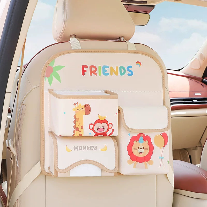 Car storage hanging bag, car seat back storage bag, car tissue box, back seat storage box, cartoon storage rack