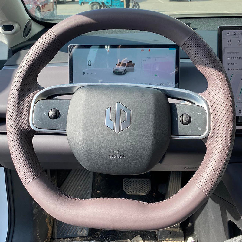 24 Leapmotor C10/C16 Steering Wheel Cover, Genuine Leather, Hand-stitched, Custom Made, Fully Included Interior Modification