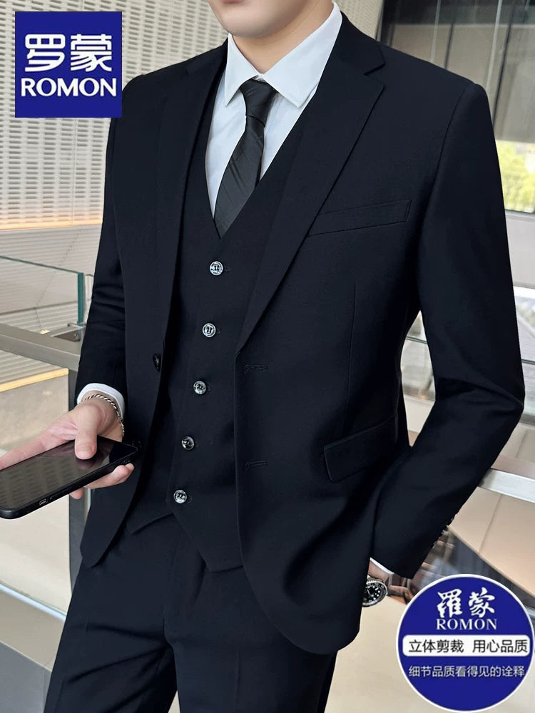 Luo Meng kostyum kişi Koreya versiyası nazik palto damat gelinlik biznes peşəkar rəsmi geyim kişilər üçün kiçik kostyum