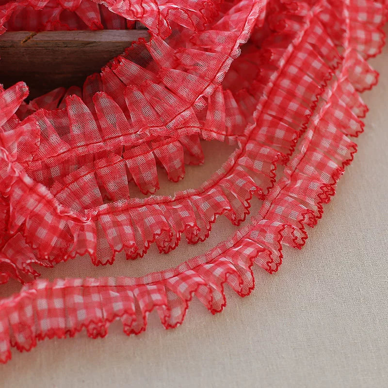 3CM geniş mesh kiçik plaid krujeva paltar bəzək krujeva diy geyim pərdə aksesuarları parça trim