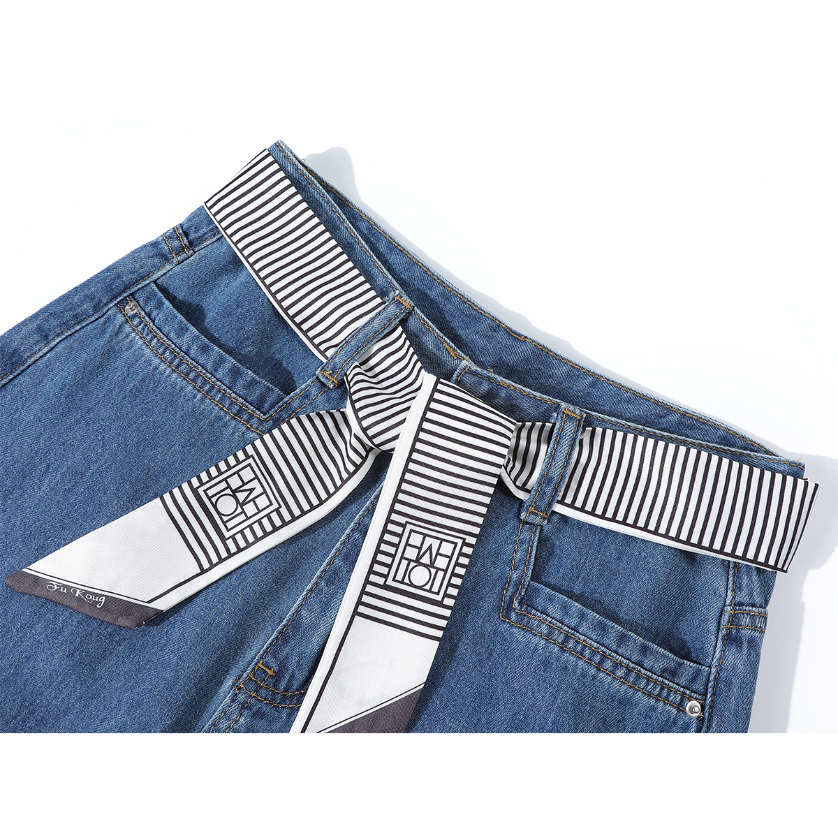 Cholisa Düz Ayaqlı Cins Şalvar 2025 Yeni Koreya Üslublu Yüksək Ucuz Qadın Şalvarları Yay Boş Formalı Arıqladıcı Yüksək Bel Geniş Ayaqlı Şalvar