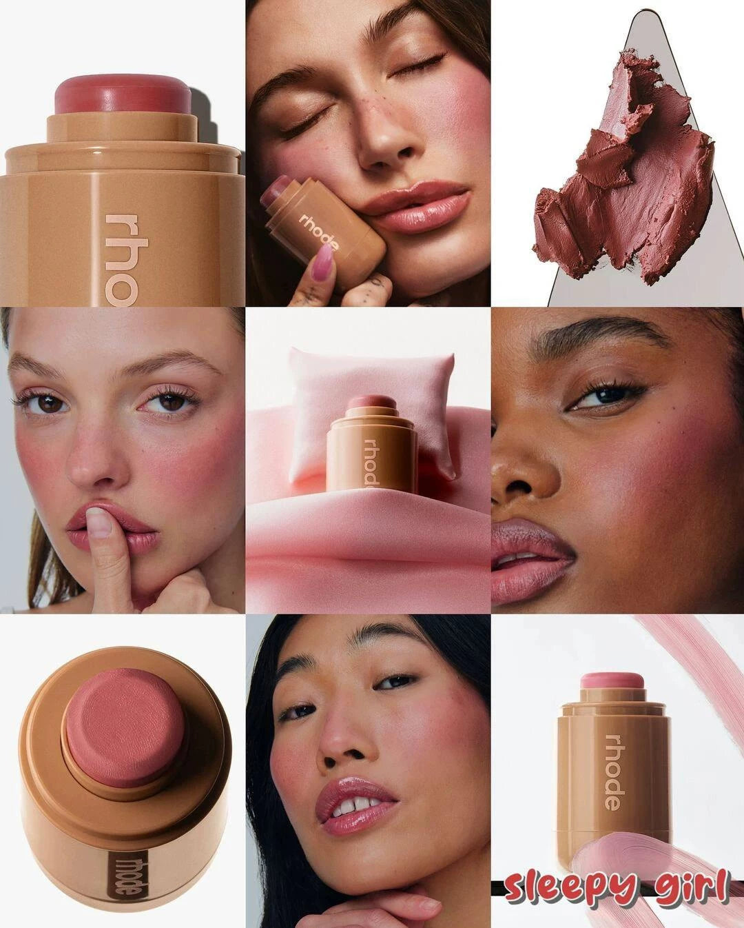 Rhode Hailey ənlik çubuğu (dodaq və yanaq üçün ikiqat istifadəli kontur kremi, donuz əskinası, orijinal qız məhsulu)