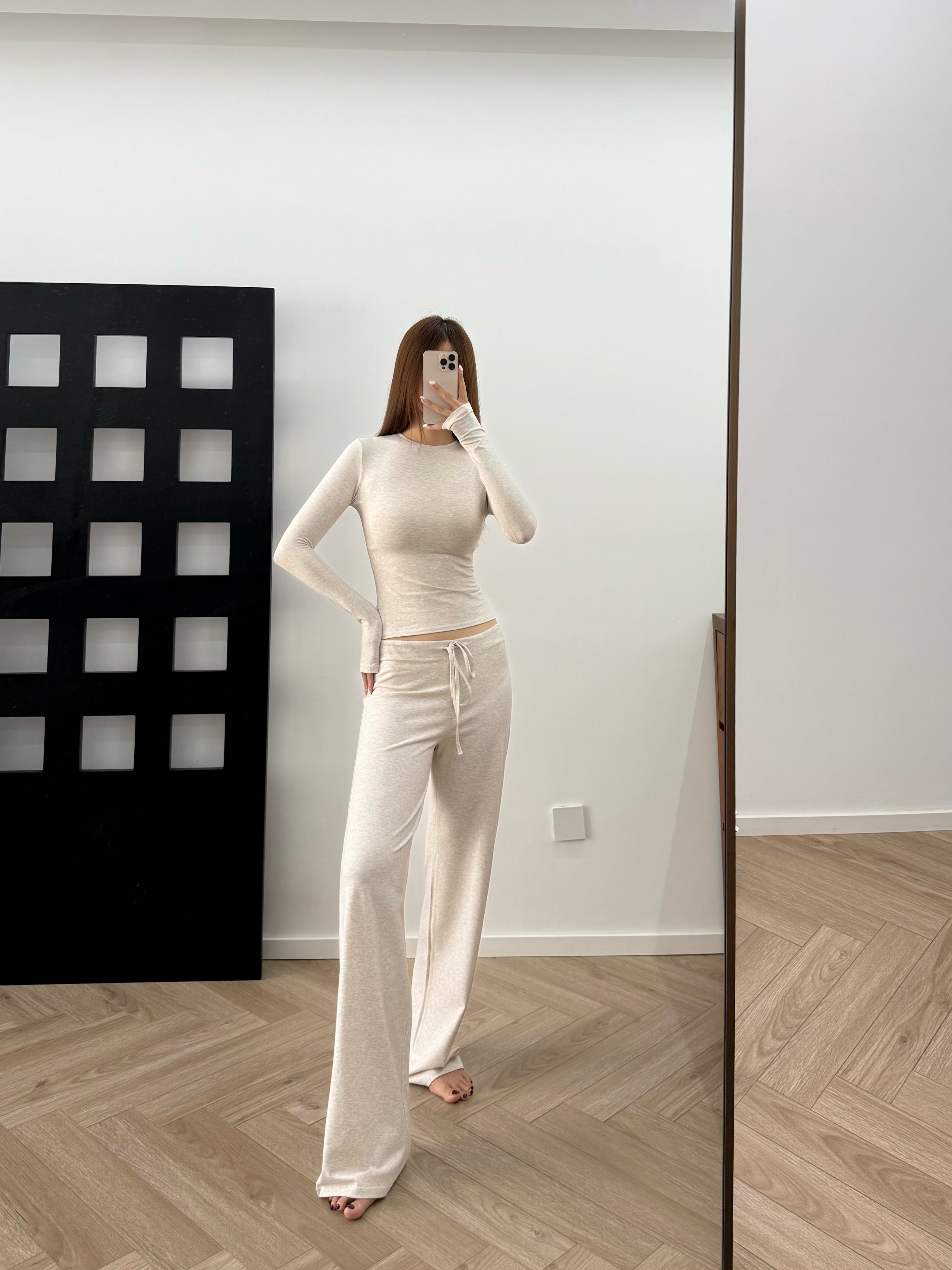 SKIMS Payız 2025 Yeni Rəngli Pambıq Forması: Yumşaq və Rahat Pambıq Boş Düz Ayaqlı İpli Şalvar