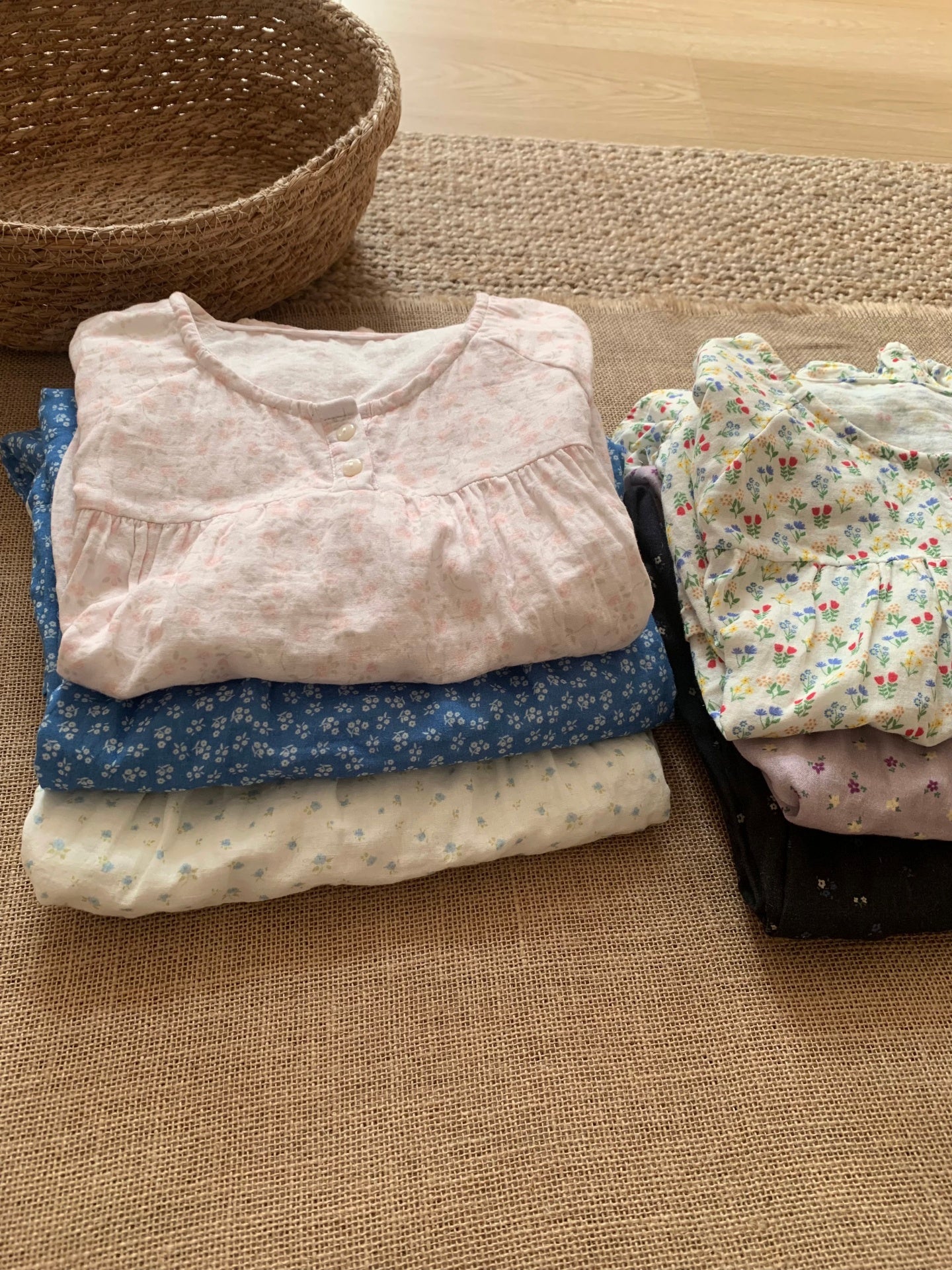 Pambıq köpüklü yaz yuxu çiçəkli pambıq pijama qadınlar üçün yay pambıq ikiqat iplik dəyirmi boyun qısaqol uzunqol kostyum ev geyimi