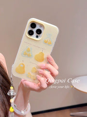 Qingpai ins niş sarı çanta armud kulon Apple 17promax cib telefonu qutusu iphone16 yeni 15pro qadın modeli 14 ikisi birdə 13 Koreya stili 12 mağaza kəşfiyyatı 11 hər şey daxil sərt qabıq