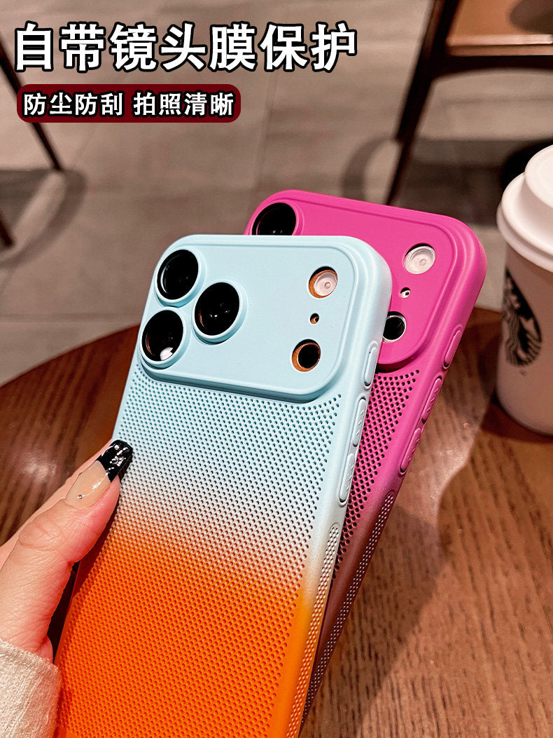 Apple 17promax mobil telefon qutusu, yeni gradient istilik yayılması, iPhone17pro lens, hər şey daxil, ultra nazik və nəfəs ala bilən kişi və qadınlar üçün 16 düşmə əleyhinə qoruyucu örtük, hava, yüksək səviyyəli, sadə, 15 yumşaq Plus Yang üçün uyğundur