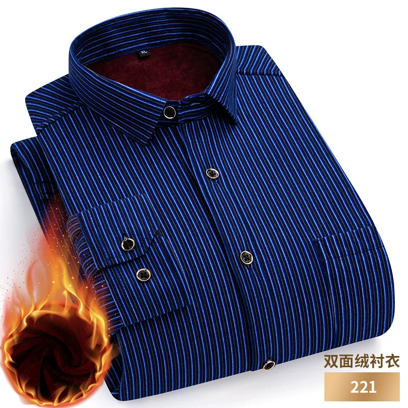 Paul Winter Kişilər, Orta Yaşlı və Yaşlılar üçün İsti Uzunqol Köynək, Gündəlik, Yun Astarlı, Qalın, Böyük Ölçülü Dama-dama Köynək