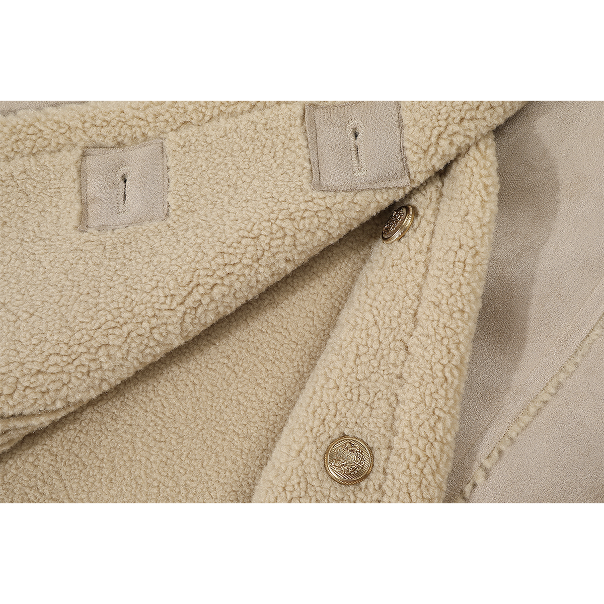 Chorlisa shearling qadınlar üçün dairəvi yaxalı palto, payız və qış, şık və dəbli, geri çevrilə bilən palto.