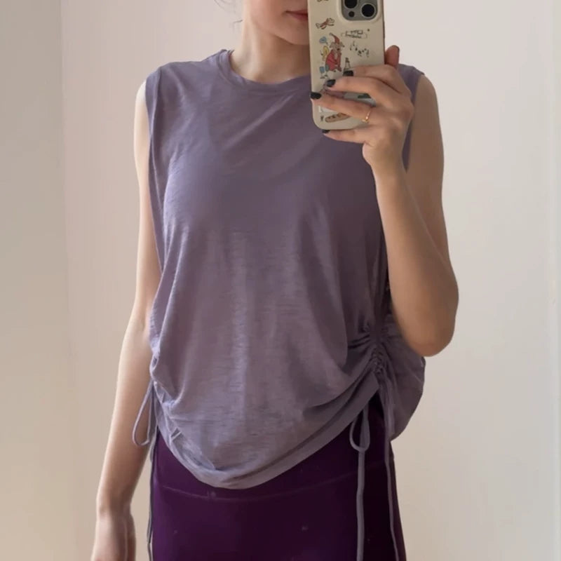 Yoyo yoqa paltarları, fitnes idman örtükləri, Pilates məşq paltarları, yay nazik, boş qolsuz idman topları tövsiyə edir