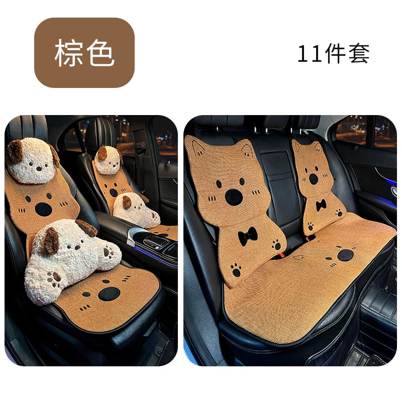 Avtomobil oturacaq üzlükləri, bütün mövsümlər üçün, premium kətan parçalar, sevimli, 25 üslub.