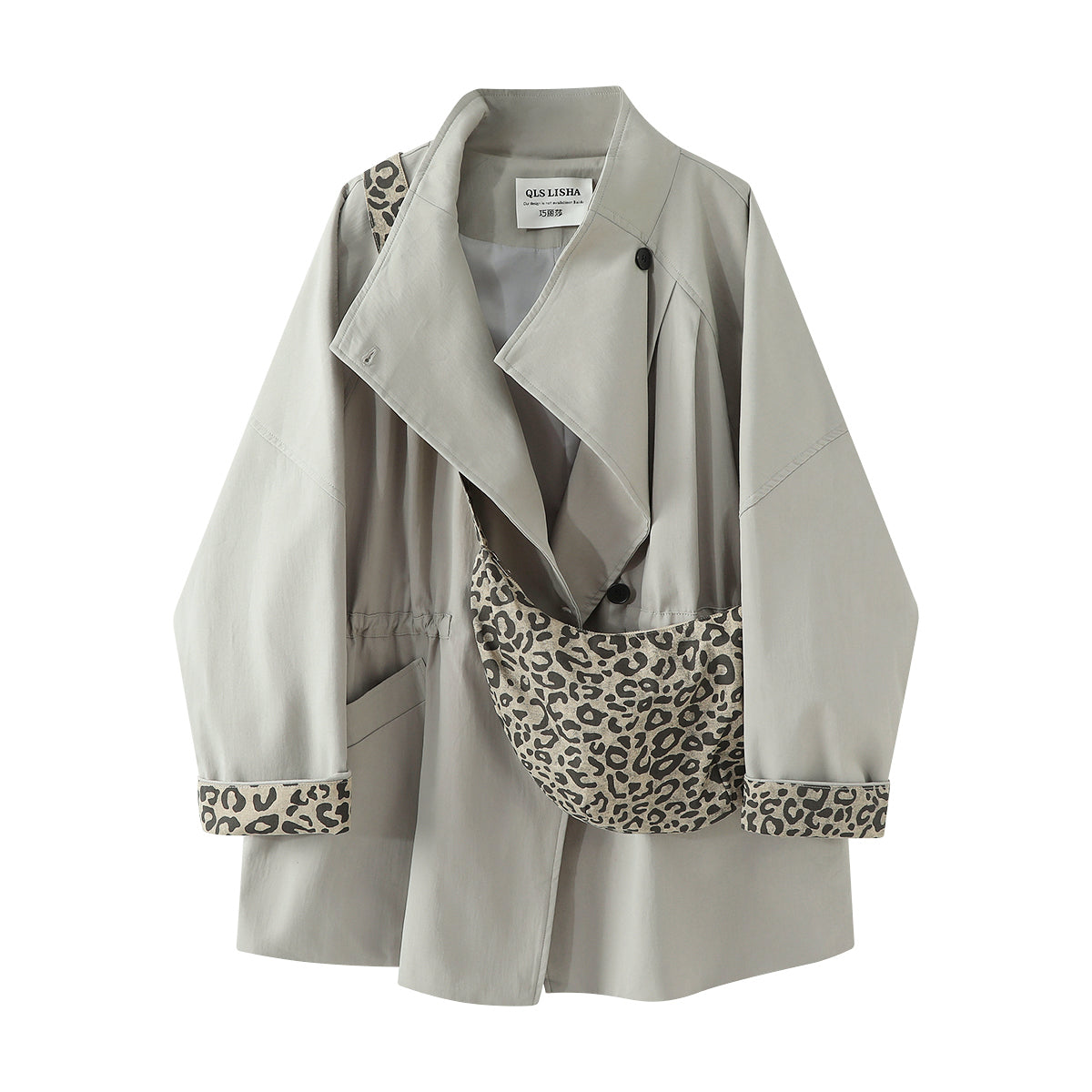 Cholisa Koreya üslubunda dəbli dayaqlı xəndək palto, 2025-ci ilin erkən payız yüksək səviyyəli orta uzunluqlu rəngli blok palto, qadınlar üçün