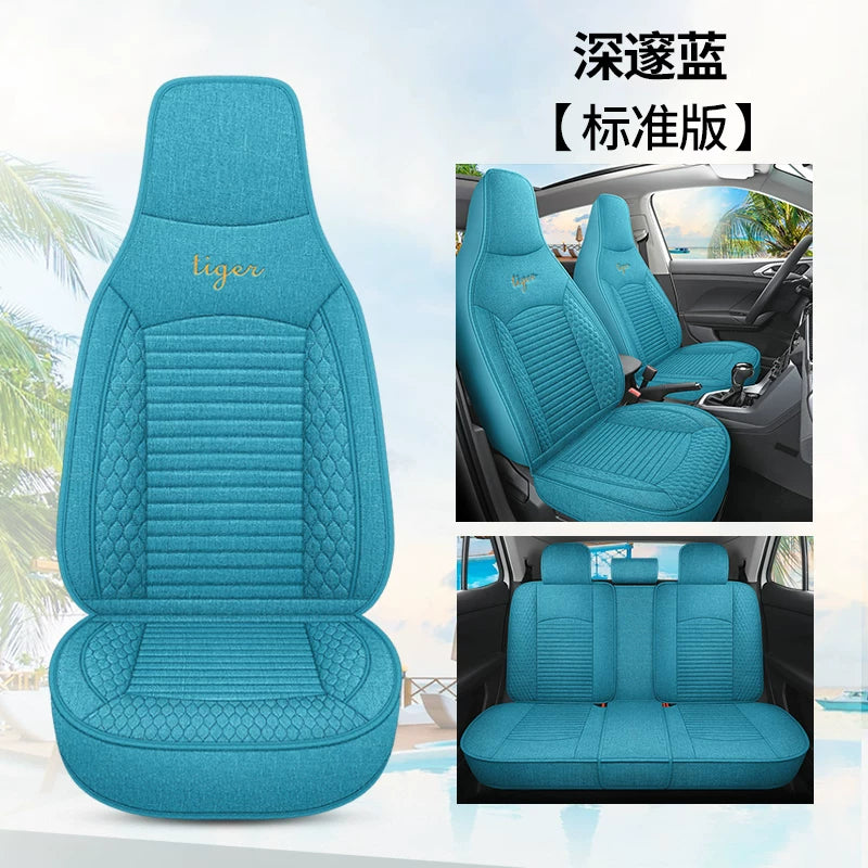 2025 BYD Hiace 07 DM-i Linen Fabric Seat Covers, All Season Universal Car Seat Cushions