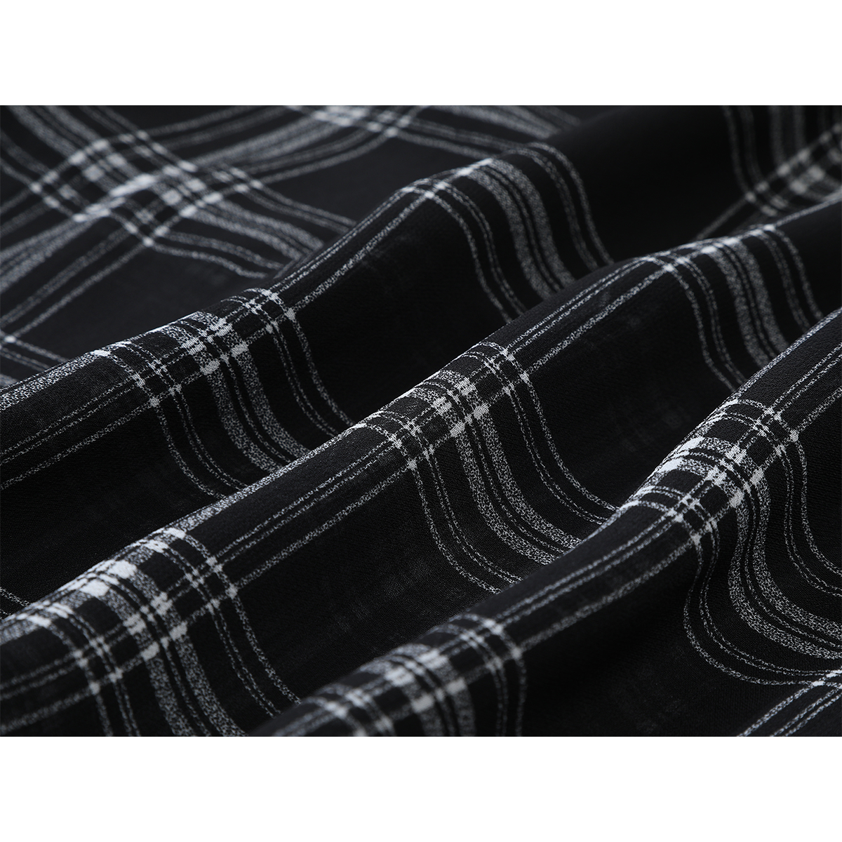 Cholisa Qıvrımlı bəzək dizaynı Axıcı midi ətək Qadınlar üçün yay qeyri-müntəzəm ətək Koreya üslubunda qara dama-dama A-xəttli ətək