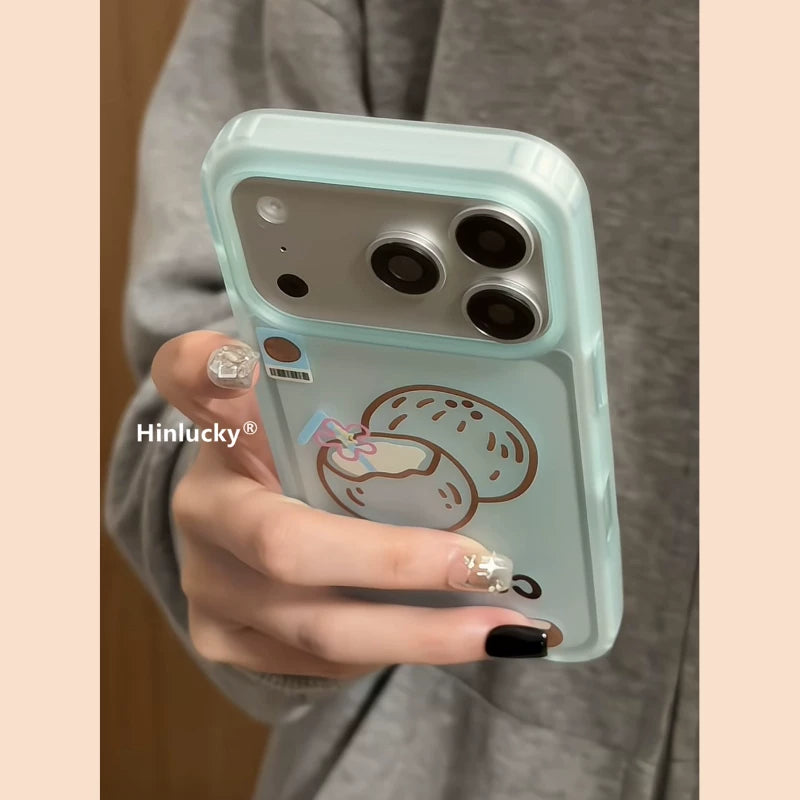 Hinlucky yay ins kiçik təzə hindistan cevizi stendi Apple 17 cib telefonu üçün uyğundur iphone16promax buzlu akril 15 yeni qadın 14 düşməyə qarşı qoruyucu örtük 17pro super gözəl görünüşlü