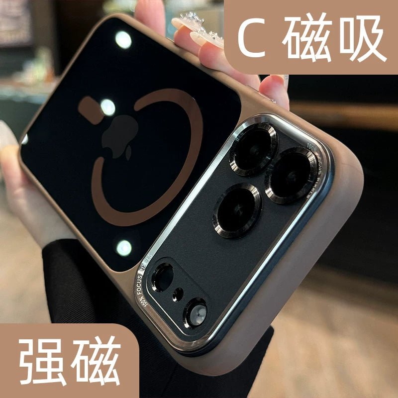 Qabaqcıl şəffaf qara yeni 17 mobil telefon qutusu ip apple 17promax maqnit iphone16pro metal lens 15plus hər şey daxil 14p düşməyə qarşı 13 unikal və yaraşıqlı 12 qadın modeli 11 sadə