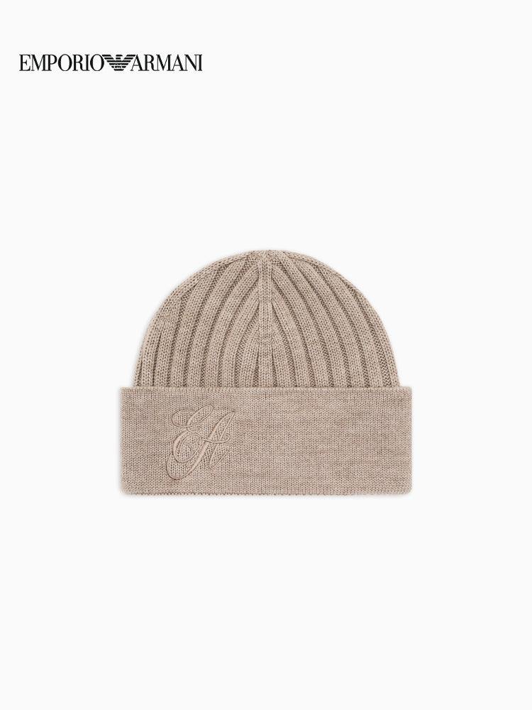 [Yeni il hədiyyəsi] EMPORIO ARMANI/Armani Qış Yeni Qadın Yun Trikotaj Beanie