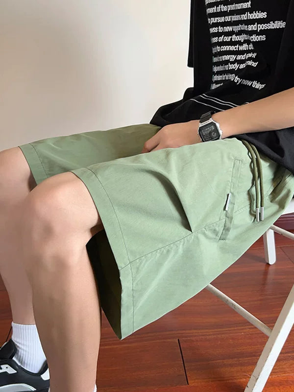 Yapon tez quruyan təsadüfi şort kişi yay xarici geyimi nəfəs ala bilən moda boş düz şalvar kişi iş paltarı beş nöqtəli şalvar
