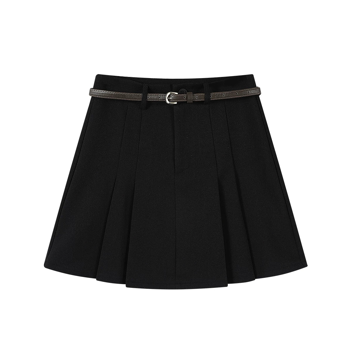 Xaki rəngli qat-qat yüksək belli A-xəttli ətək, yay, yaz, payız və qış üçün yeni bir tərzdə olmaqla, zərif və zərif bir ab-hava yaradır.