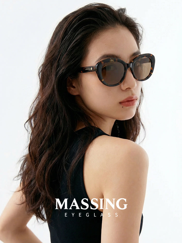 massing【25 yeni üslub】Dəbli günəş eynəkləri Avropa və Amerika retro şəxsiyyəti böyük çərçivə üzünü göstərən kiçik dəyirmi çərçivəli günəş eynəkləri 031