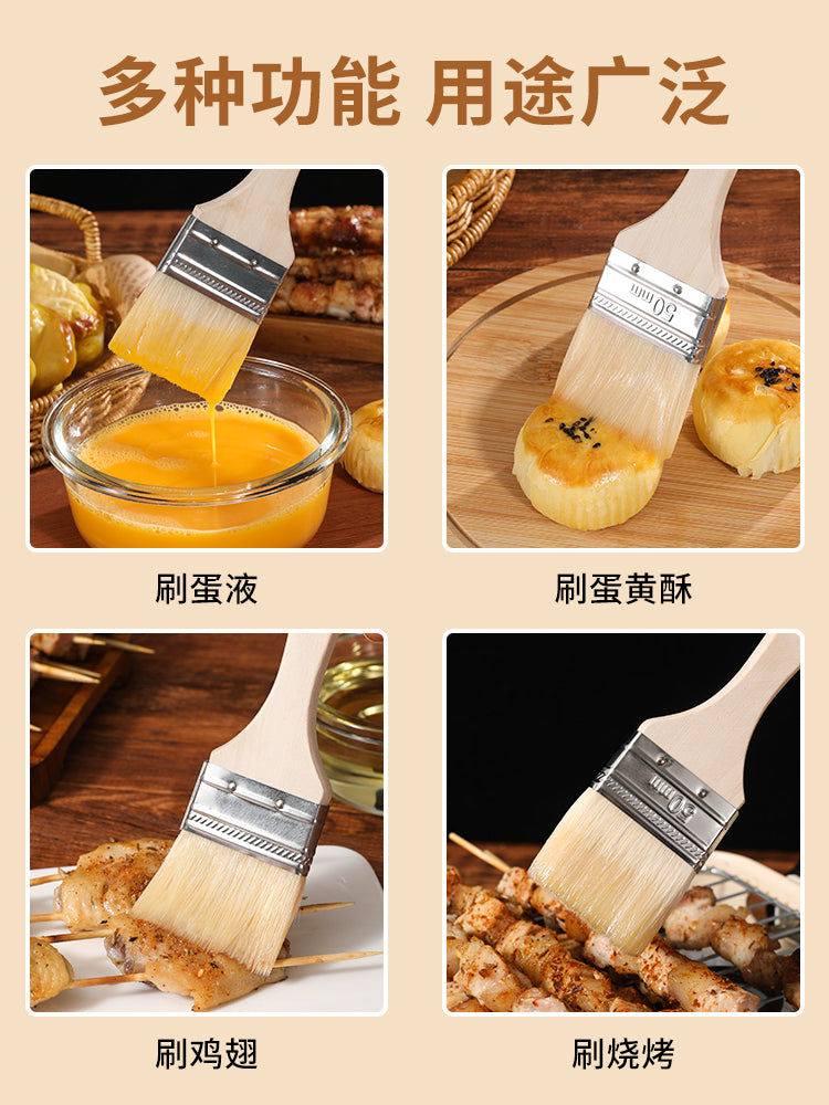 Qida dərəcəli yun fırçası barbekü yağ fırçası mətbəx pancake fırçası yağ sousu ləvazimatları alətlər məişət bişirmə yüksək temperatura davamlı kiçik