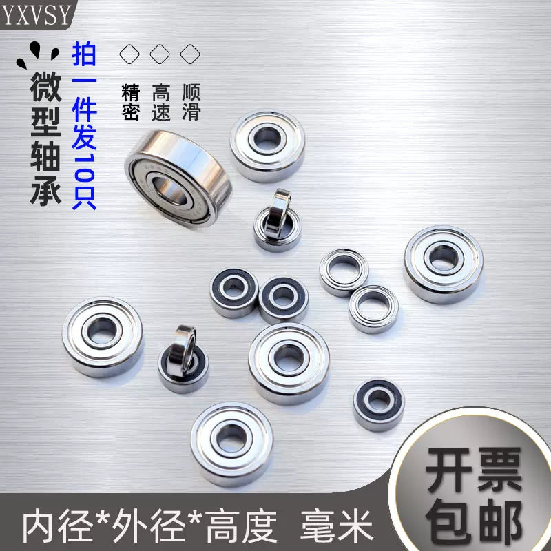 Mini mikro podşipnik kiçik daxili diametr 1 1.5 2 2.5 3 4 5 6 7 8 9mm yüksək sürətli model DIY dəqiqliyi