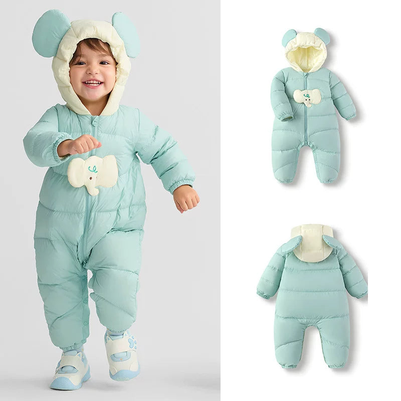 Balabala uşaq yüngül aşağı gödəkçəsi, oğlan və qızlar üçün körpə bodi, 2025 yeni model, körpələr üçün şirin qış geyimləri.