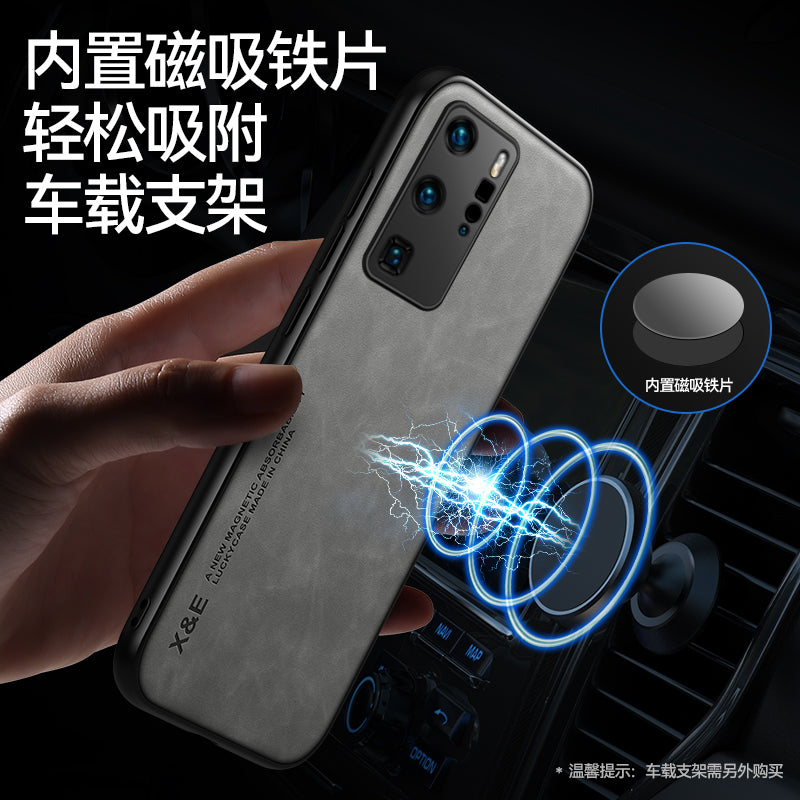 Huawei p40 mobil telefon qutusu p40pro üçün uyğundur ultra nazik silikon düşməyə qarşı yüksək səviyyəli həqiqi dəri kişi p4o+ quzu dərisi maqnit qoruyucu örtük yüksək səviyyəli por lens hər şey daxil yumşaq qabıq kişi və qadınlar üçün yeni model