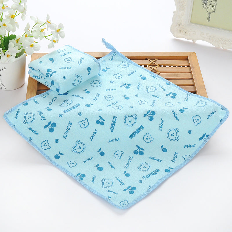 Uşaq bağçası yay kvadrat dəsmal qeyri-bambuk lif təmiz pambıq böyüklər və uşaqlar üz yumaq və tər super uducu su dəsmal topdan