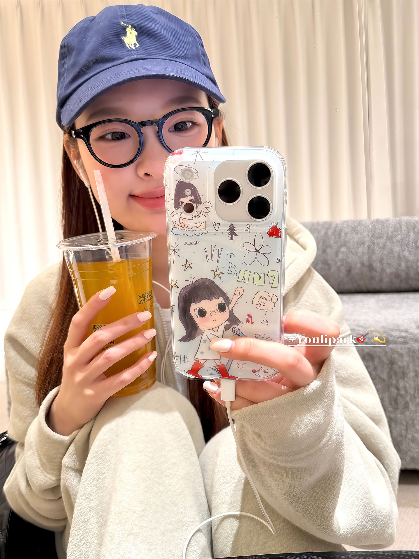Yuri Park ins sevimli əyləncəli qraffiti ulduzu rok balaca qız 17 17pro Apple 17ProMax mobil telefon qutusu iPhone16 hər şey daxil 14 yeni 16Promax qoruyucu qutu 13
