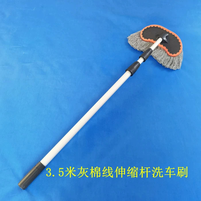 Uzun Alüminium Alaşımlı Genişləndirici Bağlantı Avtomobil Yuma Fırçası Yumşaq Yun Pambıq İpli Fantastik Mopping Aləti Avtomobil Tozlayıcı Mum Fırçası Baş Süd İpək Avtomobil Fırçası