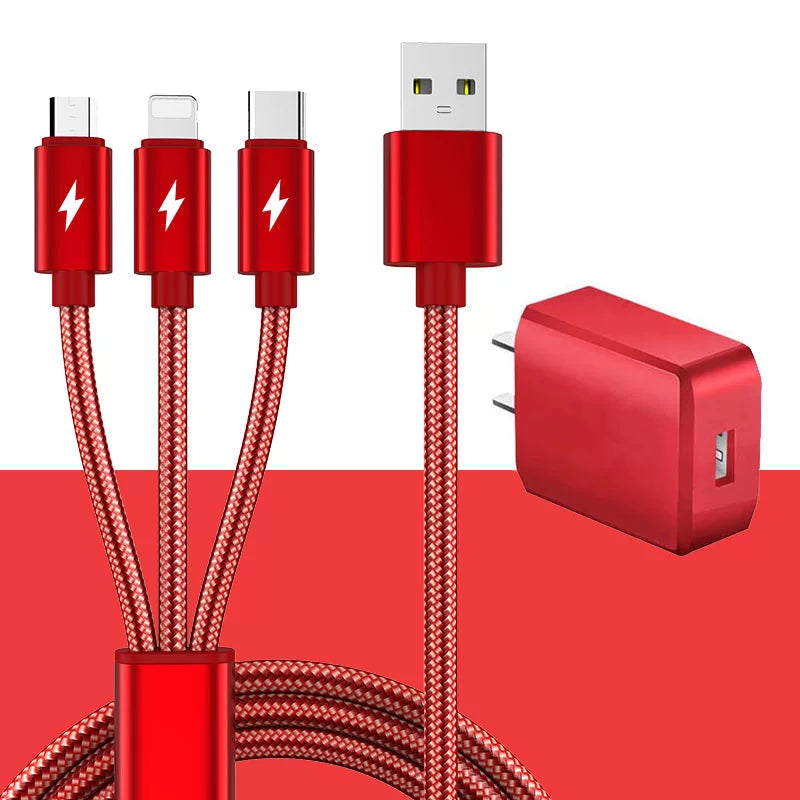 Apple Android Huawei Xiaomi vivop mobil telefonu üçün uyğun uzadılmış 2 metrlik birdən üçə qədər məlumat kabeli sürətli şarj kabeli çox başlı