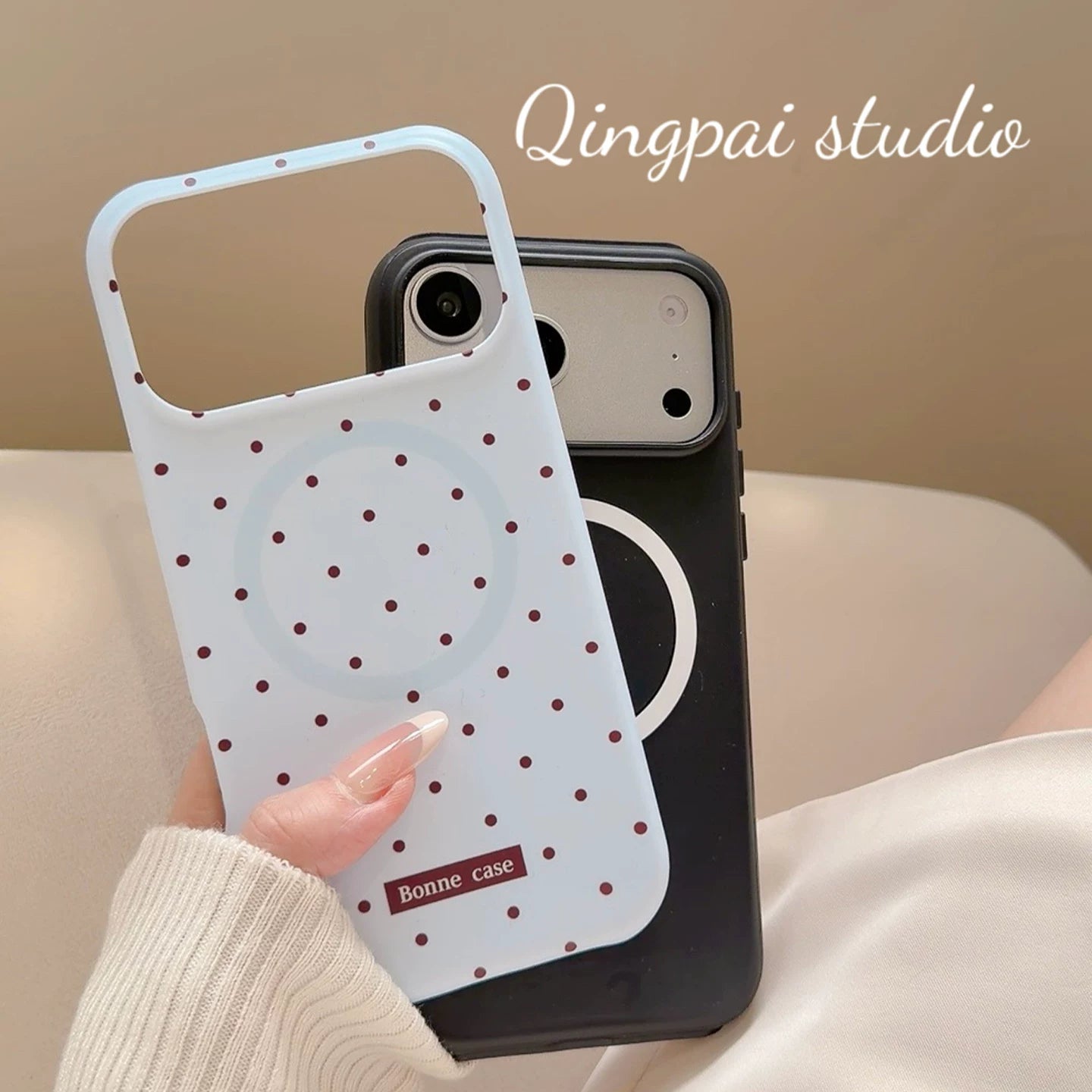 Yüngül cizgi filmi südlü mavi polka nöqtəli bala sevgi maqnit tutacağı Apple 17promax mobil telefon qutusu iphone16pro yeni 15 qadın 14 Koreya ikisi birdə 13 hər şey daxil sərt çanta