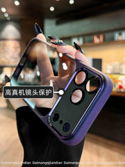 Qabaqcıl metal lens 17air iphone15 üçün uyğundur yeni Apple 14proMax cib telefonu qutusu 13por şəffaf 12pro sadə stil p düşməyə qarşı 16 qoruyucu örtük ip kişi və qadınlar yüksək səviyyəli sens pm