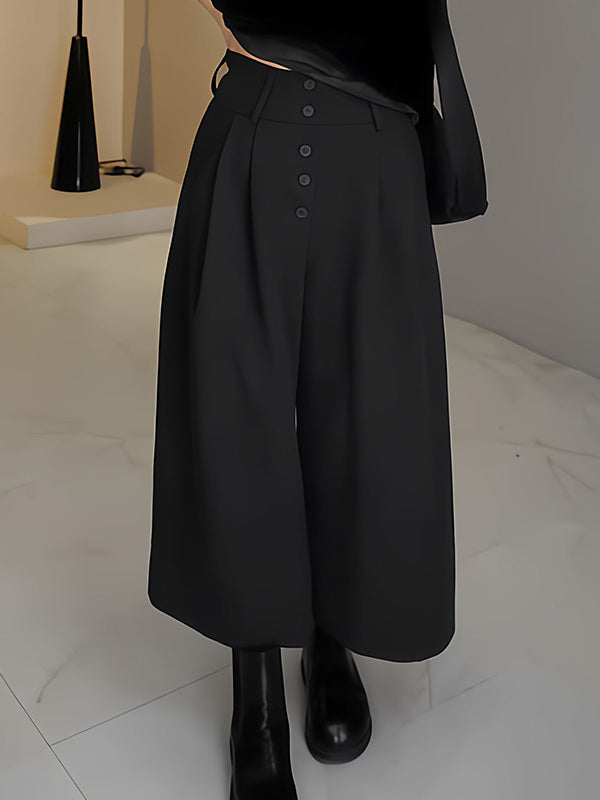 Yaz ayları üçün böyük ölçülü dəbli, yüksək belli büzməli kostyum şalvarları, böyük ölçülü qadınlar üçün rahat və boş formalı, geniş ayaqlı gündəlik şalvarlar.