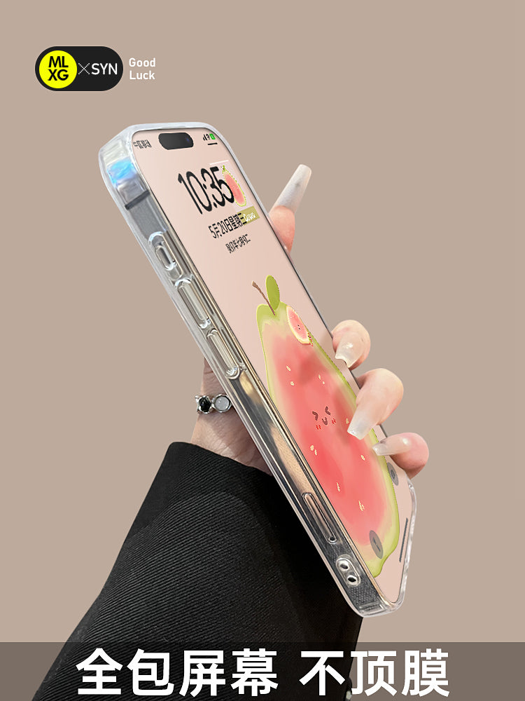 Apple 16 mobil telefon qutusu, yeni iphone17pro transparent 15 guava 14 yay hissi 16promax cizgi filmi hava meyvəsi 13 qadın modeli 11 hər şey daxil 12 payız əleyhinə 8plus lentli x yumşaq üçün uyğundur