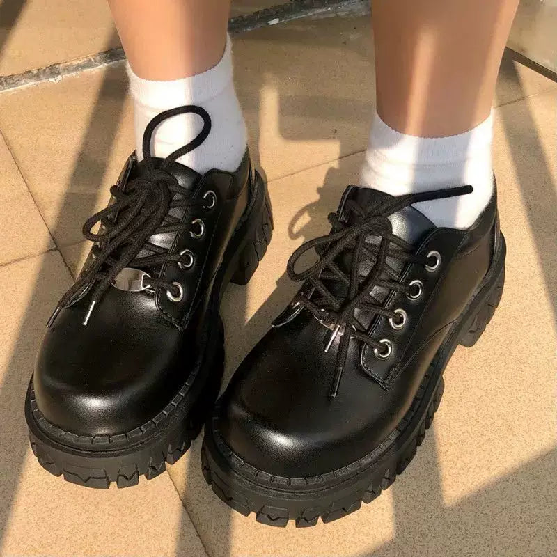 platforma Oxfords Qadın ayaqqabıları Qadın platformaları dabanlar lolita