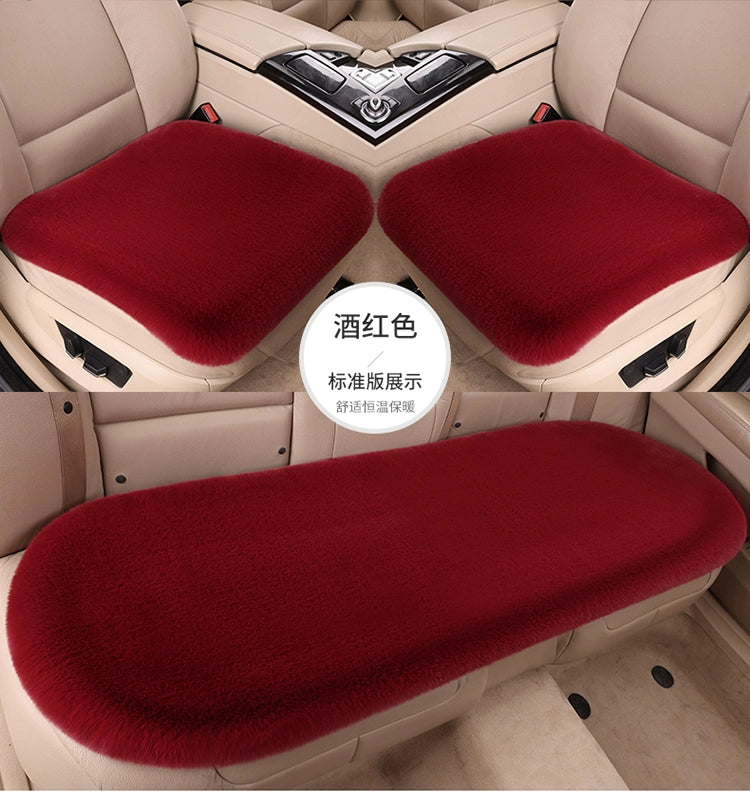 Avtomobil Oturacaq Yastığı Qış Doldurulmuş İstilik Texniki Qalınlaşmış Tək Oturacaq Arxa Sıra Sürüşməyən Tək Parça Üç Parçalı Dəst Neytral Yün Yastıq Dovşan Xəzi İmitasiya