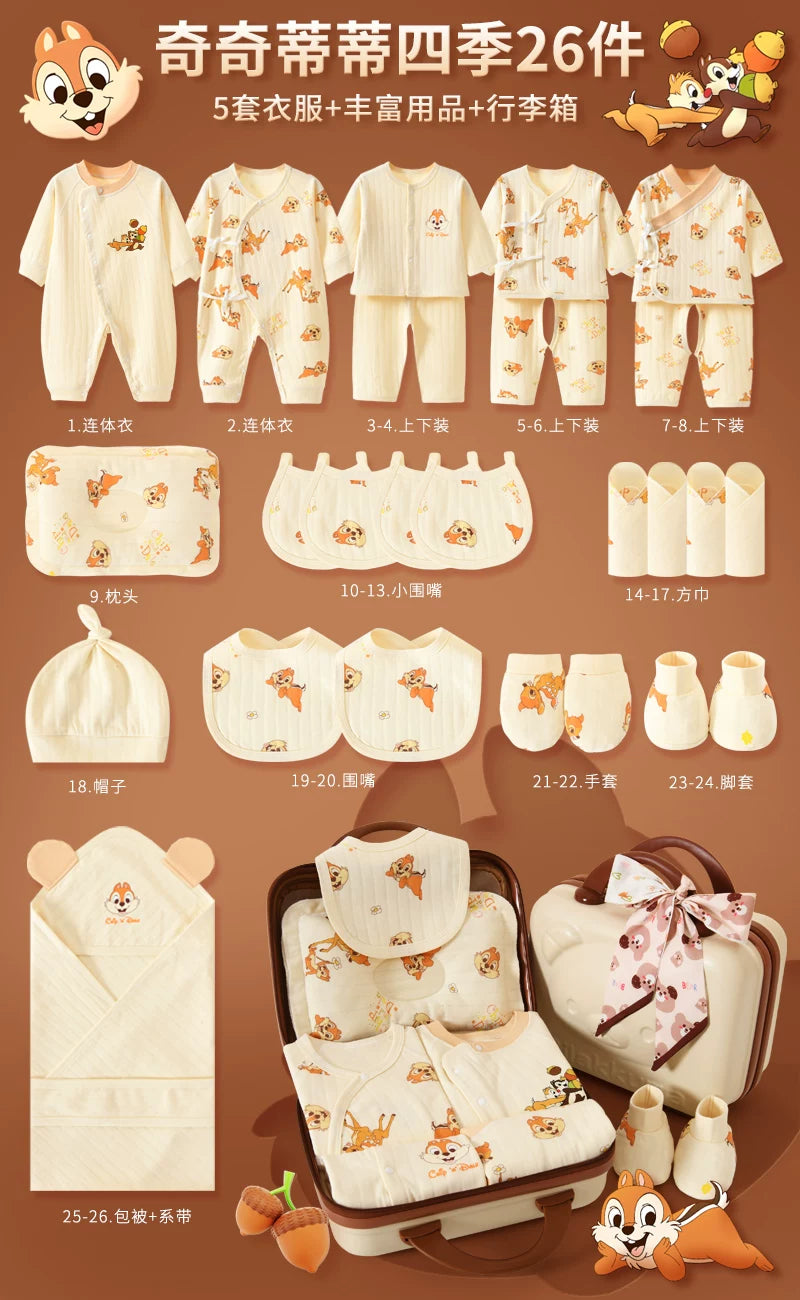 Disney Yenidoğulmuş Körpə Geyimləri Hədiyyə Dəsti - Payız/Qış Yenidoğulmuş Körpə Ləvazimatları, Dolunay Hədiyyəsi