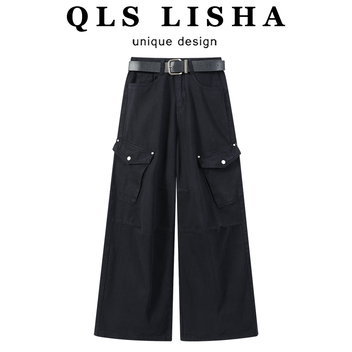 Chorlisa qadınlar üçün boş formalı, rahat üslubda geniş ayaqlı yük şalvarları, erkən payız üçün arıqladıcı uzun şalvarlar, Amerika üslubunda, çox yönlü dizayn, gündəlik şalvarlar