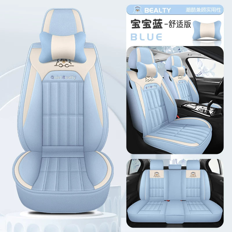 Qış üçün peluş avtomobil oturacağı yastıqları, tam örtüklü avtomobil oturacağı üzlükləri, qalınlaşdırılmış və qış üçün isti, rahat qısa peluş oturacaq yastıqları