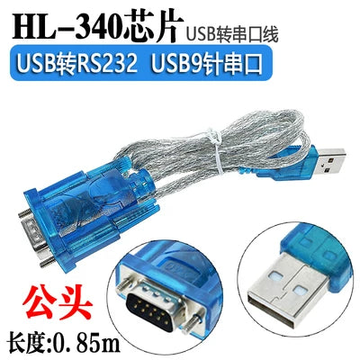 HL-340 USB-RS232 konvertasiya kabeli USB-dən serial kabelə/COM kişi və qadın 9-pin serial kabel win7-ni dəstəkləyir